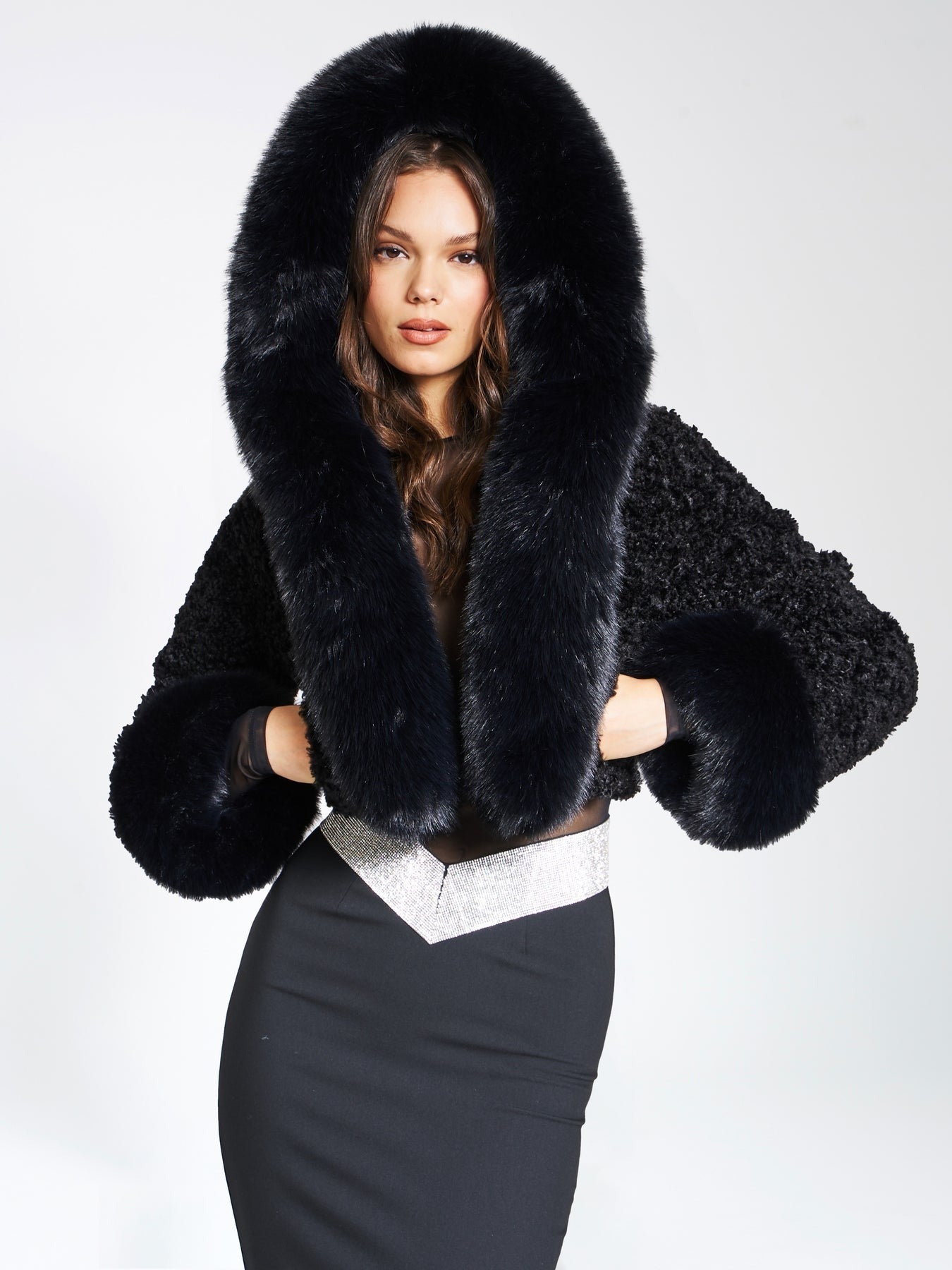 Cropped Faux Fur Jacket