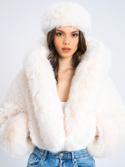 Cropped Faux Fur Jacket